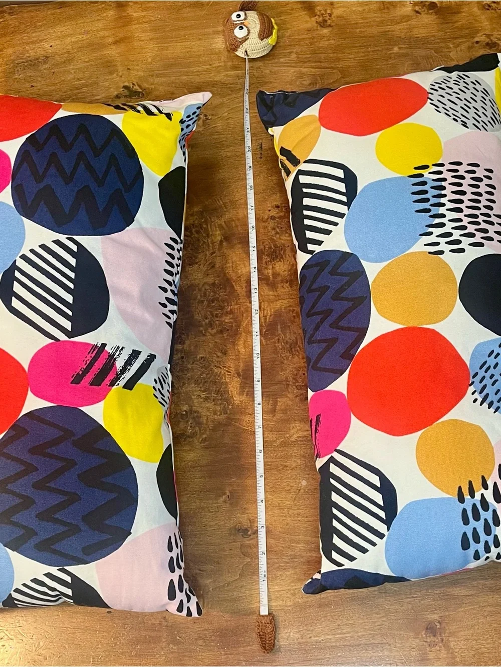 IKEA Nedja Lumbar Pillows 2 Colorful Circle Print Accent Cushions Retro 21